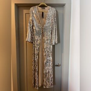 Nasty Gal Gold Embellished Maxi Gown